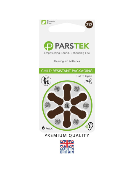 Baterías para Audífonos ParsTek Tamaño 312 - 60 Piezas 1.45V