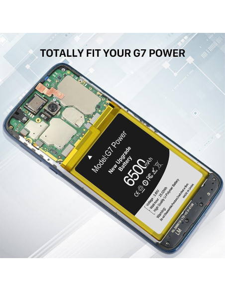 Batería de Reemplazo JK50 6500mAh para Moto G7 Power