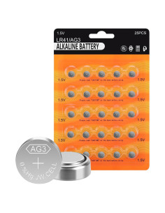 Baterías LR41 AG3 1.5V Botón Sin Mercurio - Paquete 25 Unidades