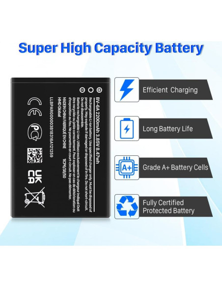 Batería BV-6A Li-ion 2200mAh para Nokia 8110 4G Flip