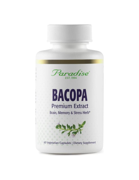 Extracto de Bacopa Paradise Herbs 60 Cápsulas Veganas Sin Gluten