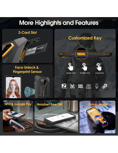 Smartphone Rugerizado Ulefone Armor X13 12GB RAM 64GB Negro