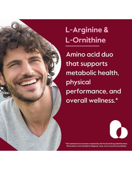 Suplemento L-Arginina L-Ornitina Bestvite 240 Cápsulas Veganas