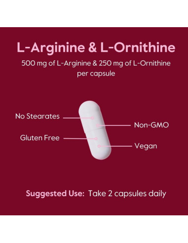 Suplemento L-Arginina L-Ornitina Bestvite 240 Cápsulas Veganas