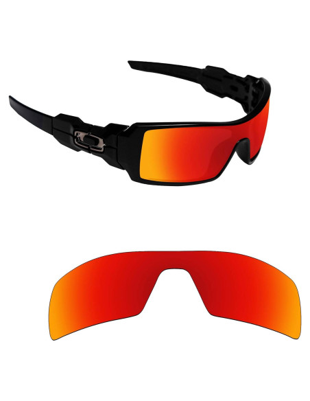 Lentes Polarizados Alphax para Oakley Oil Rig - Rojo Fuego