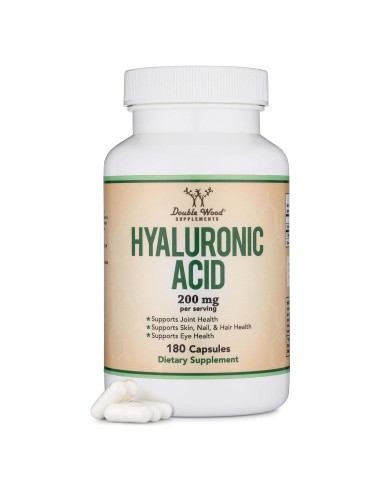 Suplemento de Ácido Hialurónico Double Wood - 180 Cápsulas 200mg