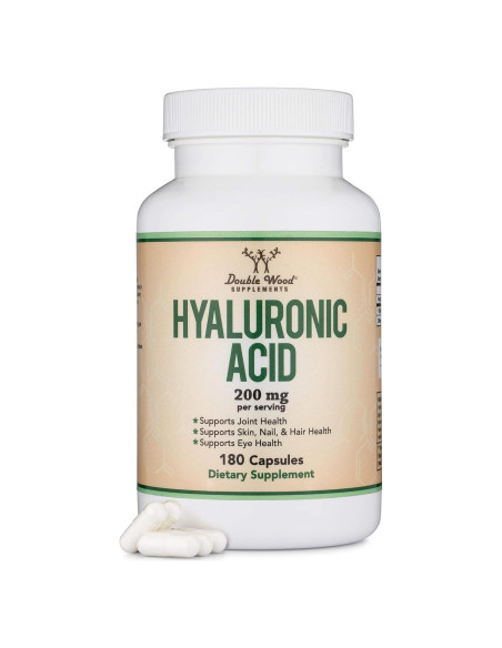 Suplemento de Ácido Hialurónico Double Wood - 180 Cápsulas 200mg