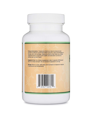 Suplemento de Ácido Hialurónico Double Wood - 180 Cápsulas 200mg