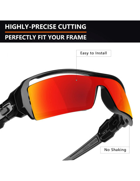 Lentes Polarizados Alphax para Oakley Oil Rig - Rojo Fuego