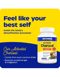 Carbón Activado Enzymedica 60 Cápsulas - Reduce Gas y Distensión 2