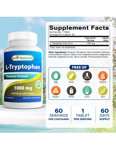 L-Triptófano 1000 mg Mejores Naturales 60 Tabletas 2