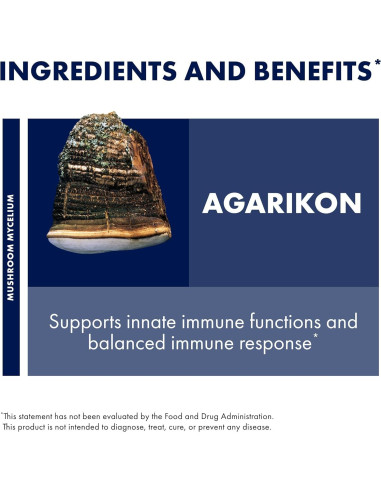 Cápsulas de Agarikon Host Defense - Suplemento Inmunológico 60 Cápsulas