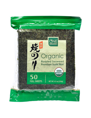 Nori Orgánico Tostado ONE ORGANIC 50 Hojas 127g Sushi