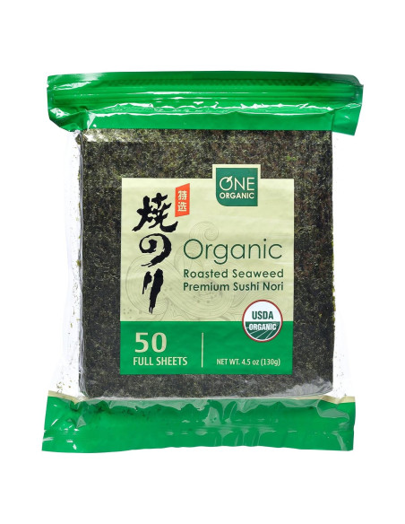 Nori Orgánico Tostado ONE ORGANIC 50 Hojas 127g Sushi