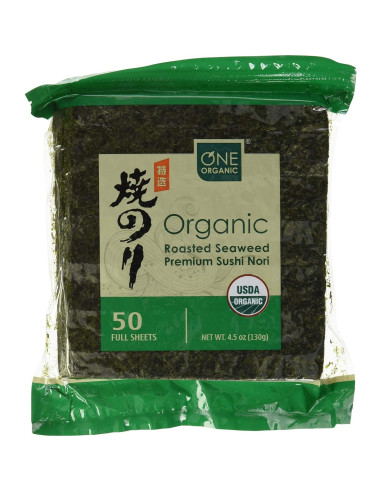 Nori Orgánico Tostado ONE ORGANIC 50 Hojas 127g Sushi