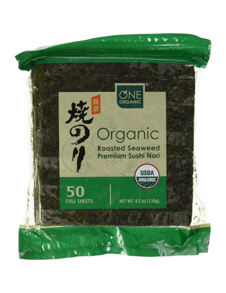 Nori Orgánico Tostado ONE ORGANIC 50 Hojas 127g Sushi