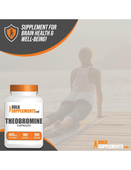 Cápsulas de Teobromina BulkSupplements 400mg - Energía y Cerebro