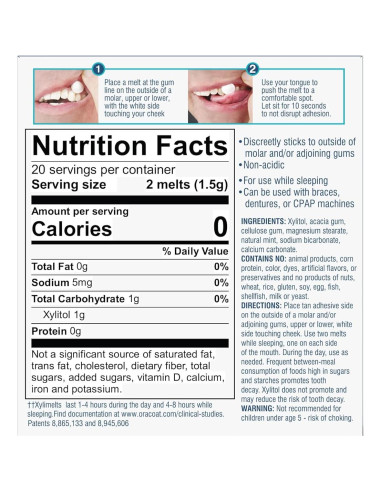 Discos hidratantes Oracoat XyliMelts para boca seca - 40 unidades