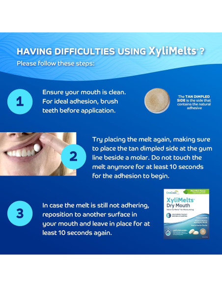 Discos hidratantes Oracoat XyliMelts para boca seca - 40 unidades