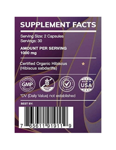 Cápsulas de Hibisco HerbEra 500 mg - 60 Unidades Naturales