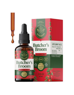 Tintura de Raíz de Escoba de Butcher Herbamama 59 ml - Soporte Vegano para Piernas