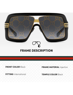 Gafas de Sol Gucci GG0900S Lentes de Logo 60mm Negro 2