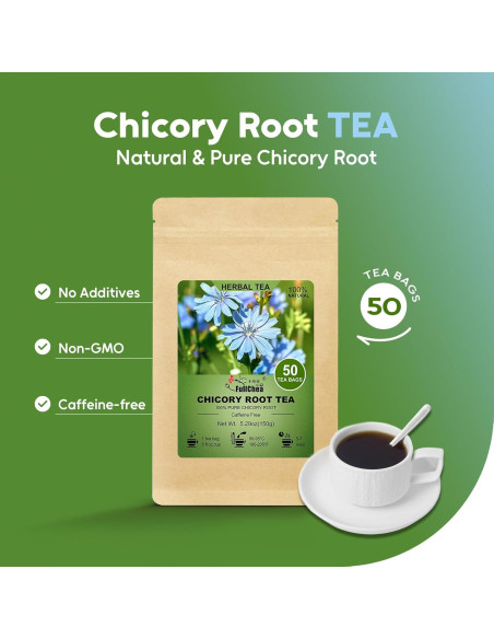 Té Herbal de Raíz de Achicoria FullChea - 50 Bolsitas Sin Cafeína
