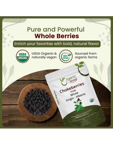Chokeberries Orgánicas Enteras Forma Orgánica 113.4g - Sin Gluten