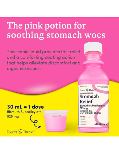 Líquido Alivio Estomacal Foster & Thrive 236 ml - 525 mg Bismuto