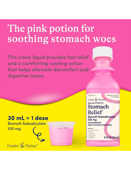 Líquido Alivio Estomacal Foster & Thrive 236 ml - 525 mg Bismuto