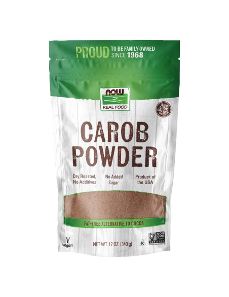 Polvo de Algarrobo NOW Foods 340g - Sustituto Natural del Chocolate