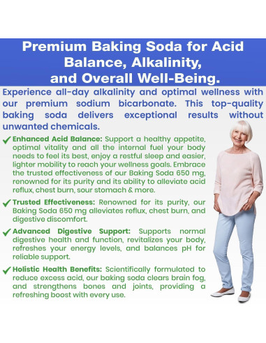 Cápsulas de Bicarbonato de Sodio Orgánico 650mg - 120 Unidades