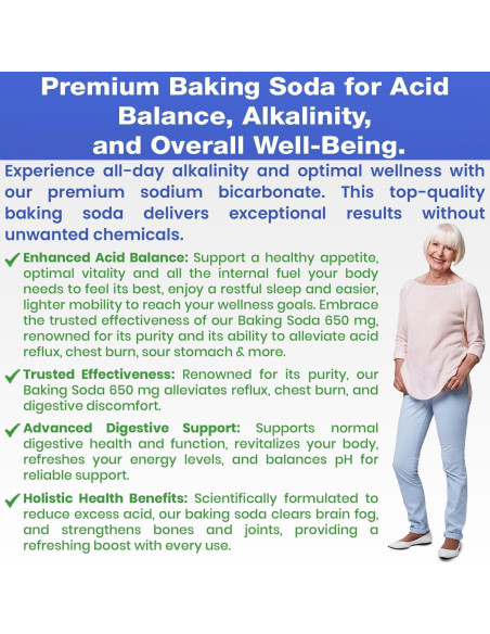 Cápsulas de Bicarbonato de Sodio Orgánico 650mg - 120 Unidades