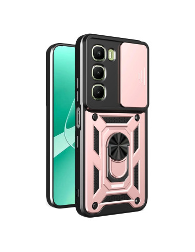 Funda Protectora Rosa Kukoufey para Infinix Hot 60 5G con Tapa Deslizante