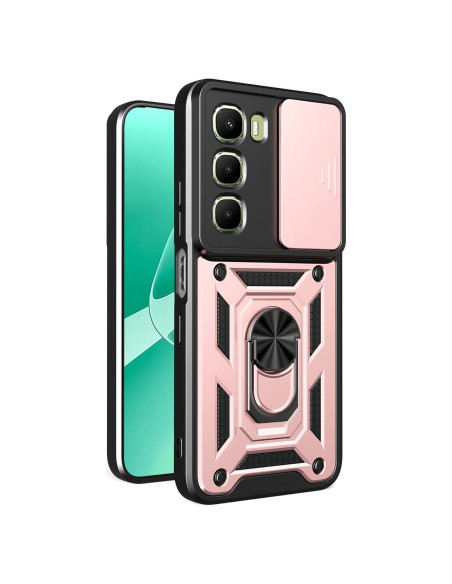 Funda Protectora Rosa Kukoufey para Infinix Hot 60 5G con Tapa Deslizante