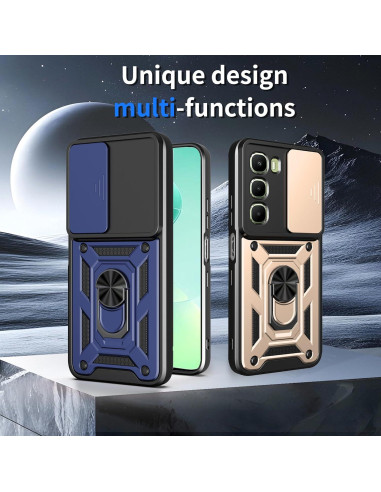 Funda Protectora Rosa Kukoufey para Infinix Hot 60 5G con Tapa Deslizante