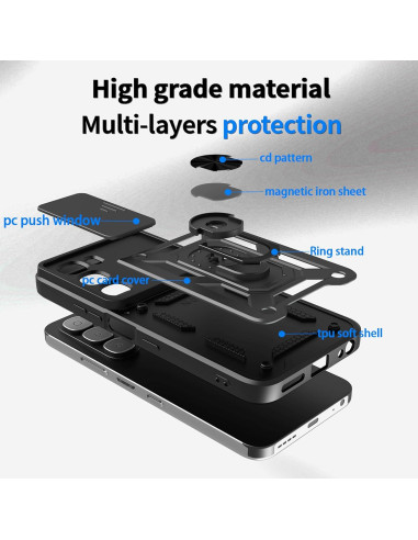 Funda Protectora Rosa Kukoufey para Infinix Hot 60 5G con Tapa Deslizante