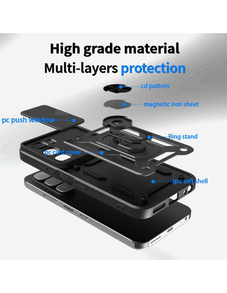 Funda Protectora Rosa Kukoufey para Infinix Hot 60 5G con Tapa Deslizante