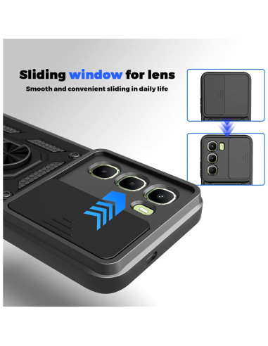 Funda Protectora Rosa Kukoufey para Infinix Hot 60 5G con Tapa Deslizante