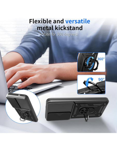 Funda Protectora Rosa Kukoufey para Infinix Hot 60 5G con Tapa Deslizante