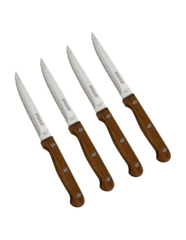 Set de 4 Cuchillos de Carne IMUSA Acero Inoxidable Madera