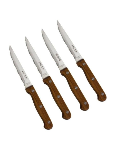 Set de 4 Cuchillos de Carne IMUSA Acero Inoxidable Madera