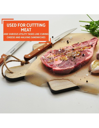 Set de 4 Cuchillos de Carne IMUSA Acero Inoxidable Madera
