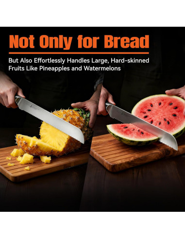 Cuchillo de Pan TUO 22.86 cm Acero Alto Carbono Mango Ergonómico