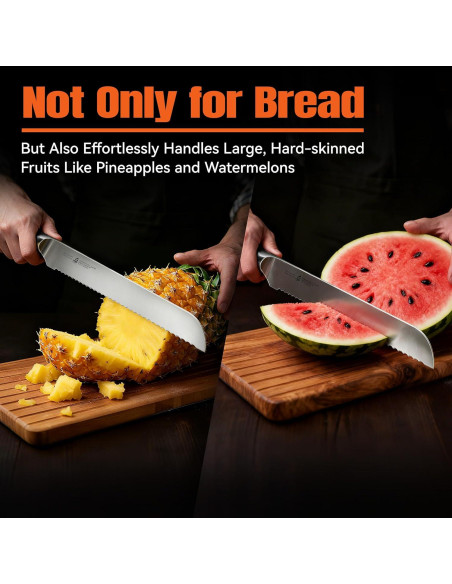 Cuchillo de Pan TUO 22.86 cm Acero Alto Carbono Mango Ergonómico