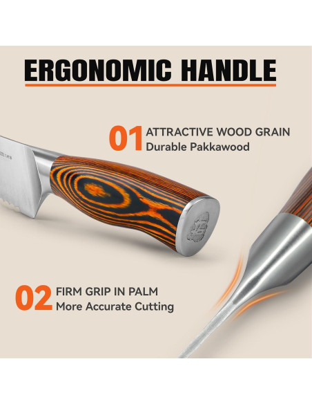 Cuchillo de Pan TUO 22.86 cm Acero Alto Carbono Mango Ergonómico