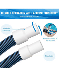 Manguera de Aspiradora de Piscina GUEQUITLEX 8.23m Flexible 2
