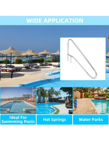 Pasamanos de Piscina KUAFU Acero Inoxidable 125.73cm 300kg