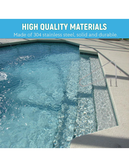 Pasamanos de Piscina KUAFU Acero Inoxidable 125.73cm 300kg