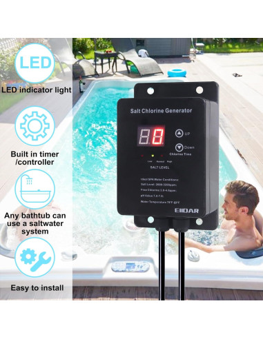 Clorador de Agua Salada EIIDAR ED-LVnew para Spa 0.66kg